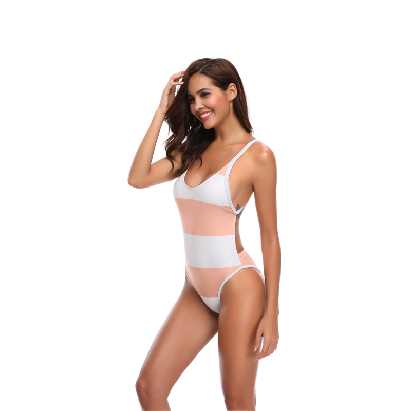 2021 White red striped printing hot sale sexy bikini