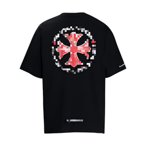T-shirt Unisexe en Coton 100% Imprimé Numérique Fer à Cheval Rouge Manches Courtes Hip Hop Respirant 300g Version Correcte Mode Couple - Product Image 1