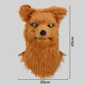 Máscara realista de cabeza de lobo de plástico con superficie de piel sintética, suave, de cara completa, tipo hombre lobo, con boca abrible, para disfraz de Halloween. - Product Image 3
