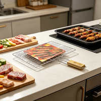 Prix Réduit Nouveau Panier de Cuisson Portable Antiadhésif pour Barbecue, Grille en Maille pour Poisson et Hamburger
