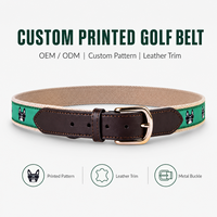 Ceinture en toile personnalisée avec impression OEM, ceinture en toile avec garniture en cuir pour clubs et cadeaux