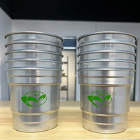 Tasses en aluminium Offre Spéciale réutilisables de 12oz 16oz jetables pour la fête de camping en plein air boisson de jus de bière boissons froides avec couvercles