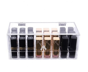 Thủ công lấy cảm hứng từ rõ ràng Acrylic 24-khe cắm son môi Tổ Chức-tối giản mỹ phẩm hiển thị hộp cho Vanity & vẻ đẹp trạm - Product Image 2