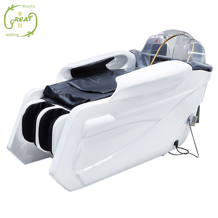 Great Foshan Factory Best Sale Equipment Shampoo Chair Electric Luxury Massage Hair Washing Unit For Barber Shop