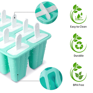 Molde de silicona para paletas de helado con logotipo personalizado, sin BPA, de grado alimenticio, 6 cavidades, OEM ODM, con empaque de marca privada - Product Image 2