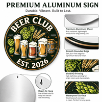 Panneaux en aluminium personnalisés avec logo, style antique/moderne, pour brasserie, bar, marque, impression UV en relief, imperméables, écologiques