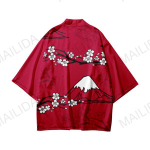 ชุดคอสเพลย์ฮาราจูกุ พิมพ์ลายแบบซับลิเมชั่น ชุดกิโมโนอนิเมะญี่ปุ่น <span class=keywords><strong>เสื้อ</strong></span>คลุม<span class=keywords><strong>ฮา</strong></span>โอริ ชุดกิโมโนฮาปปิ - Product Image 6