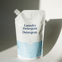 Pochettes souples personnalisées avec bec verseur pour lessive liquide et en poudre, formats 500ml, 1L, 2L, 5L, 10L