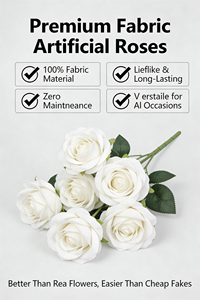 Fleurs artificielles de haute qualité, réalistes, décoratives pour l'extérieur, en vrac, pour les bouquets de mariage - Product Image 5