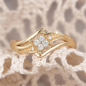 Anello di fidanzamento da donna in oro massiccio 18 carati con diamante taglio brillante rotondo e montatura geometrica a griffe - Gioielleria raffinata - Product Image 6