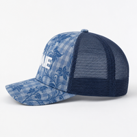 Casquette de baseball sportive à 5 panneaux de haute qualité, en maille, broderie personnalisée, motif imprimé en tissu maillé, casquettes de camionneur
