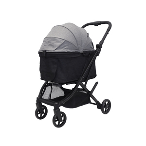 Poussette pliable de luxe pour animaux de compagnie, grande capacité, 4 roues pivotantes, charge 25 kg, prix abordable, couleur noire - Product Image 1