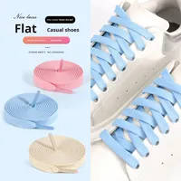 Lacets plats en polyester de couleur unie, résistants à l'usure et anti-boulochage, personnalisables en longueur, largeur et couleur pour baskets