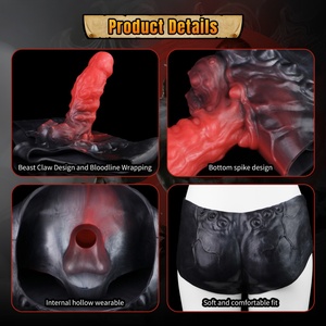 YOCY Strap-On <b>Dildo</b> Silicone Wearable <b>Dildos</b> Panties Realistic Hollow Penis Anal G Spot Play Sex Toys for Man Enlarged Sleeve - Product Image 4