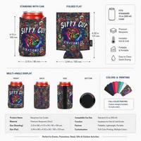 Refroidisseur de canettes en néoprène pliable et isotherme, imprimé par sublimation, personnalisable, étanche, pour mariage, pour canettes de bière