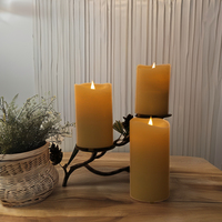 Bougie de cire à LED sans flamme 3D brevetée Bougies de cire à la paraffine sans feu pour décorations de fête de Noël minuterie