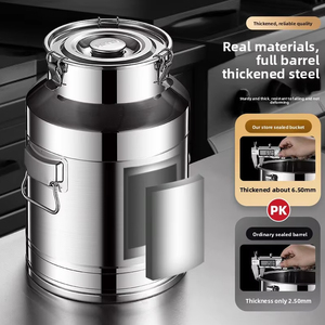 ถังนมสแตนเลส DF22 22 ลิตร ขนาด 30 ซม. x 23.5 ซม. x 34 ซม. ภาชนะเก็บอาหารแบบมีฉนวนกันความร้อน เกรดสำหรับอาหาร พร้อมฝาปิดแบบซีลและหูหิ้วด้านข้าง - Product Image 2