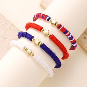 独立日爱国美国国旗手链珠宝工艺品美国国旗金属配件项链耳环礼品 - Product Image 1