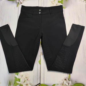 Dernières culottes d'équitation pour femmes en silicone pleine longueur en stock, compétition, faible MOQ, jodhpurs d'équitation, collants avec poches - Product Image 4