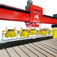 Polisseuse automatique multi-têtes HUALONG pour granit et marbre, machine à polir les surfaces de dalles de pierre, boîte de vitesses à roulements, commande PLC, moteur 15 kW