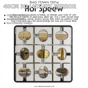 Modern Simple 3D Iron Art <b>Wall</b> <b>Hanging</b> Luxury Decor <b>Mirror</b> 40CM 2025 New Dropshipping for Living Room Home Decor - Product Image 2