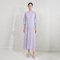 Vente en gros de robes plissées pour femmes à col rond et amples pour femmes, robe longue décontractée pour femmes, grande taille