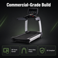 Tapis roulant électrique commercial avec écran tactile HD, large plateau de course, capteur de fréquence cardiaque portable, programmes d'exercices, équipement de fitness