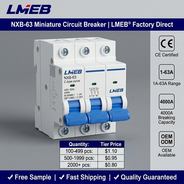NXB-63 Miniature Circuit Breaker 1A-63A DC Air Switch Plastic Curve MCB 1A 2A 3A 6A 10A 16A 20A 25A 32A 40A 50A 63A