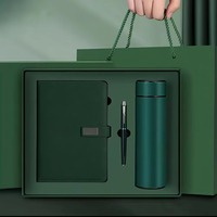 Coffret Cadeau d'Entreprise Personnalisé de Luxe en Cuir PU Magnétique A5 avec Carnet, Stylo et Tasse Thermos