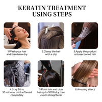 Traitement capillaire à la kératine sans formaldéhyde, système de lissage professionnel, utilisation en salon sécurisée, étiquette privée, approvisionnement OEM