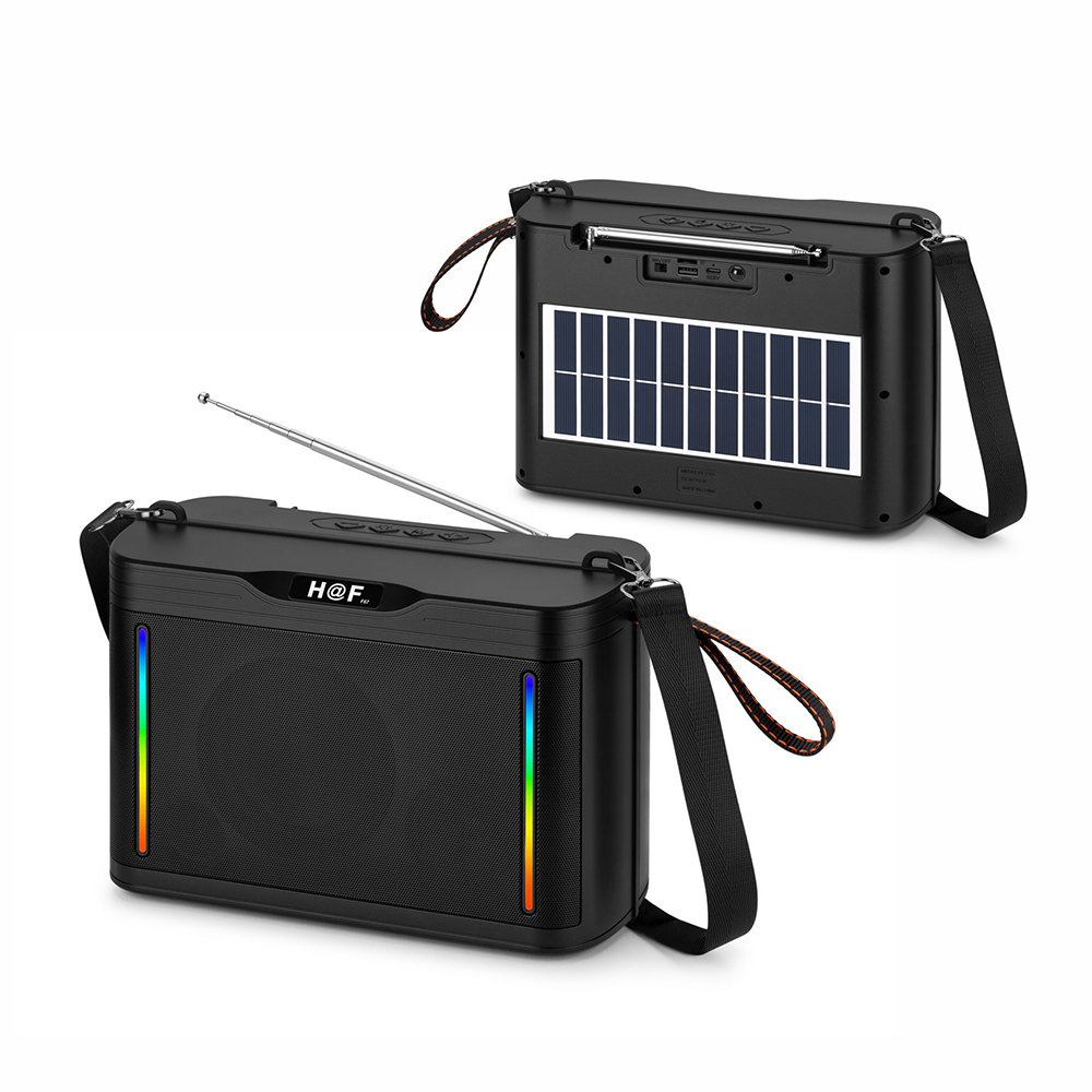 HF-F67 Big New Solar Panels Charging Stereo Woofer Wireless Portable BT Speaker FM Radio/TF/USB/TWS Blue-tooth Music Speaker · image 1