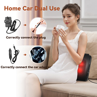 Nouveau coussin de massage rotatif bidirectionnel avec 4 têtes massantes, dispositif de traction cervicale, télécommande, chauffage du dos, relaxant en PU