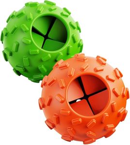 Jouet de puzzle pour <span class=keywords><strong>chien</strong></span>, lot de 2 - Distributeur interactif de friandises, mangeoire lente avec stimulation mentale et soulagement de l'anxiété, en caoutchouc naturel - Product Image 1