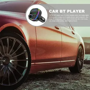 5.0 차량용 FM 송신기 30W PD QC30 타입-C 플레이어 <span class=keywords><strong>MP3</strong></span> 31A 충전기 무드등 무선 핸즈프리 스테레오 사운드 - Product Image 1