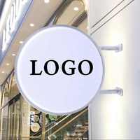 Caisson lumineux publicitaire à LED en forme de rectangle pour affaires d'extérieur Caisson lumineux circulaire de signalisation pour magasin Caisson lumineux publicitaire