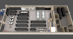 Bán lẻ grovery cửa hàng bố trí 3D thiết kế hiển thị giá nhà sản xuất siêu thị thiết bị - Product Image 3