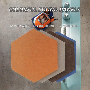 Panneaux acoustiques muraux en polyester PET de qualité supérieure avec NRC 1.0, taille 30x30cm, panneaux absorbants du son colorés pour hôtels modernes - Product Image 2