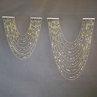 Décor de scène de mariage en forme de U, style coréen, fabriqué en Chine, en acrylique imprimé, avec paillettes de cristal, pour plafond, salle de banquet, perles courbées