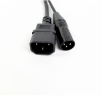 Câble hybride DMX FCONNR Power IEC C13 vers C14 avec XLR 3 broches mâle/femelle pour éclairage de scène