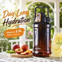 Bouteille d'hydratation pliable Longstar OEM sans BPA, étanche, écologique, 2L, avec bouchon à boire directement et corde, pour adultes, qualité alimentaire
