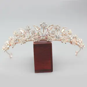 क्रिस्टल छोटे ब्राइडल क्राउन Tiaras महिलाओं दुल्हन शादी बाल सामान