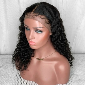 Parrucca Bob Lungo Brasiliano da 14 Pollici 4x4 in <span class=keywords><strong>Capelli</strong></span> Umani Vergini Remy Pre-Pizzicati con Pizzo Trasparente Jerry Curl, Densità 250% per Donna - Product Image 5