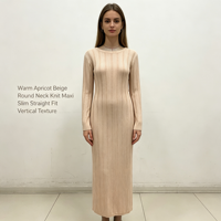 Pull tricoté long et fin à col rond pour femme, personnalisable OEM & ODM, en maille côtelée super longue, couleur menthe, vente en gros