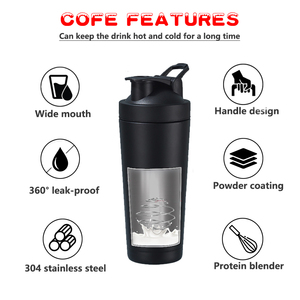 Borraccia Shaker per Proteine in Acciaio Inossidabile da 750ml Senza BPA, Isolamento Sottovuoto, Antigoccia, per Sport e Palestra, OEM - Product Image 6