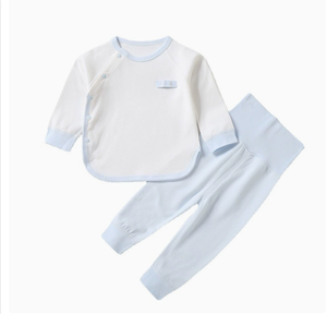 Pijama unisex para bebé, conjunto <span class=keywords><strong>de</strong></span> pantalón y camiseta <span class=keywords><strong>de</strong></span> manga larga <span class=keywords><strong>de</strong></span> algodón puro, transpirable, <span class=keywords><strong>de</strong></span> secado rápido, cintura alta, para primavera - Product Image 1