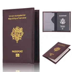 Venta al por mayor de moda de la Unión Europea de diseñador de cuero de la PU de pasaporte de viaje cubierta
