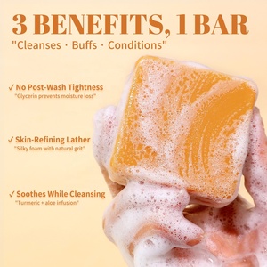 Savon au Curcuma Fait Main Bio Éclaircissant Anti-Taches et Anti-Acné pour le Visage - Product Image 3