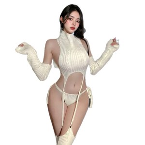 Новинка, сексуальное нижнее белье с открытой спиной, свитер с высоким воротом, невинная одежда, Killer Otaku, покалывание, тощие, зима, кросс-бордюр - Product Image 5