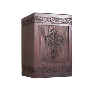 Insan külleri için ahşap oyma çapraz kremasyon çömleği kutu - Product Image 4