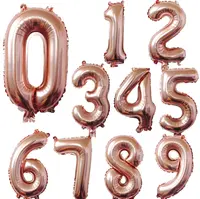 Amazon balões de número de aniversário, venda quente de balões de 32 polegadas, dourados, prateados, para festa de aniversário e casamento
